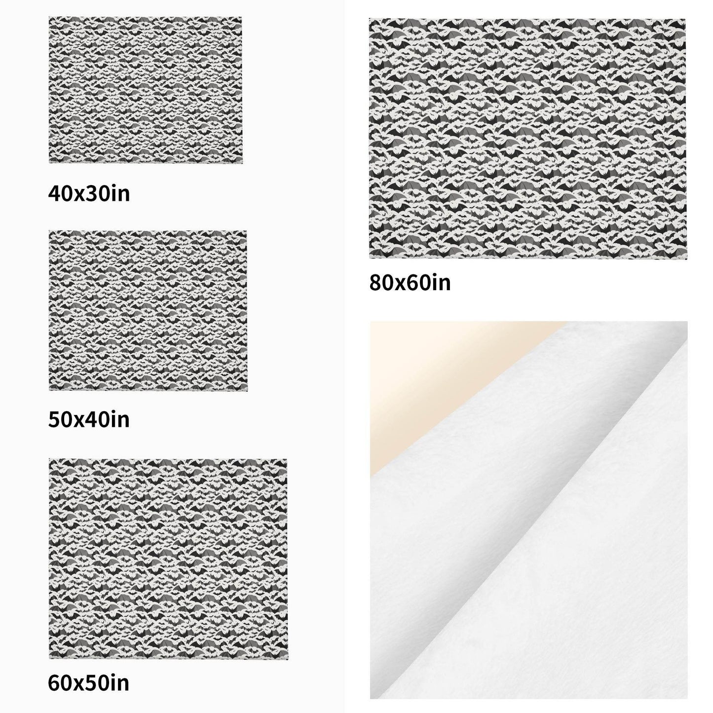 Bats Horizontal Flannel Breathable Blanket 4 Sizes - DeRose Seasonal