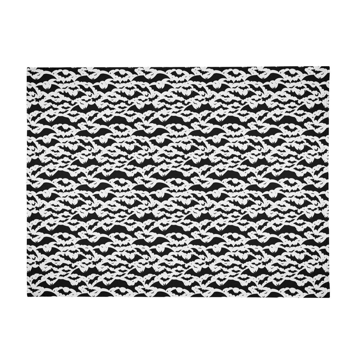 Black and White Bats Horizontal Flannel Breathable Blanket 4 Sizes - DeRose Seasonal