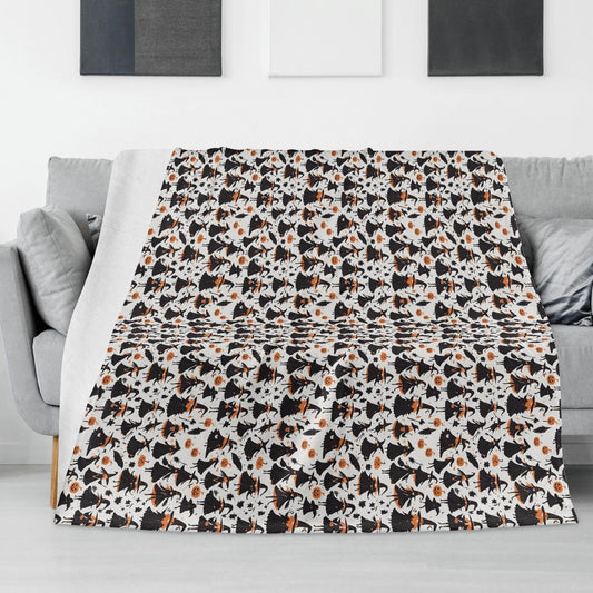 Witches Horizontal Flannel Breathable Blanket 4 Sizes - DeRose Seasonal