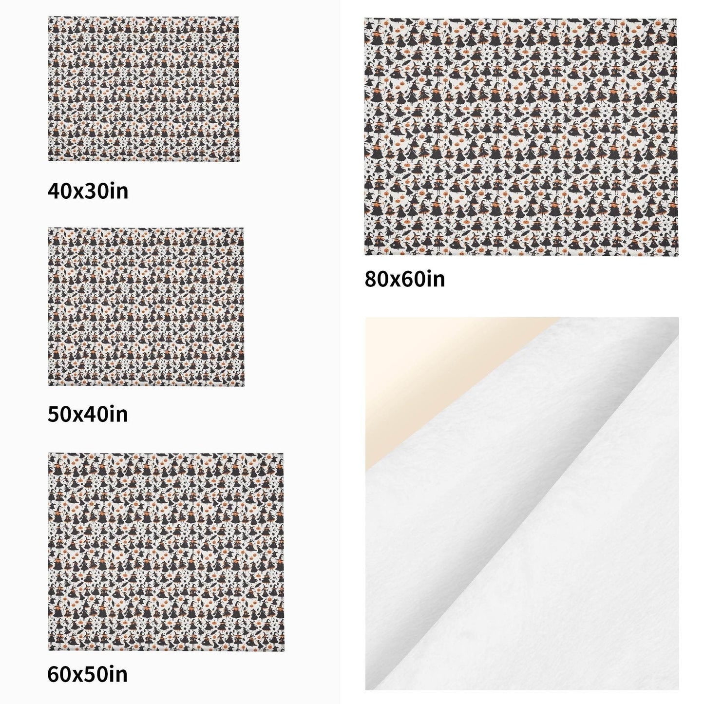 Witches Horizontal Flannel Breathable Blanket 4 Sizes - DeRose Seasonal