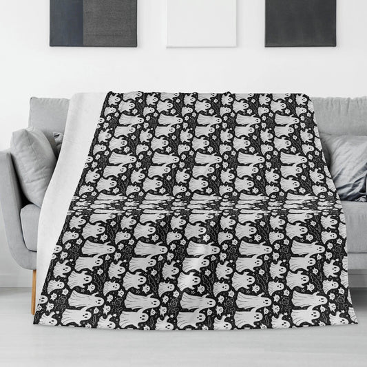 Vintage Ghost Horizontal Flannel Breathable Blanket 4 Sizes - DeRose Seasonal