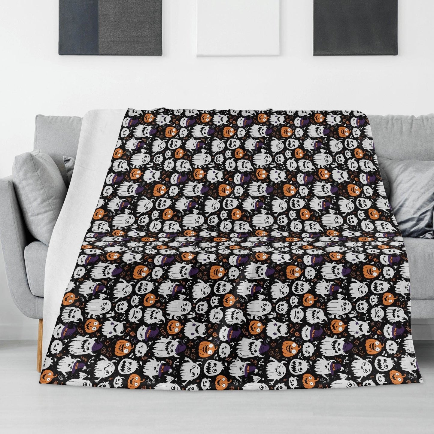 Cute Monster Witch Horizontal Flannel Breathable Blanket 4 Sizes - DeRose Seasonal