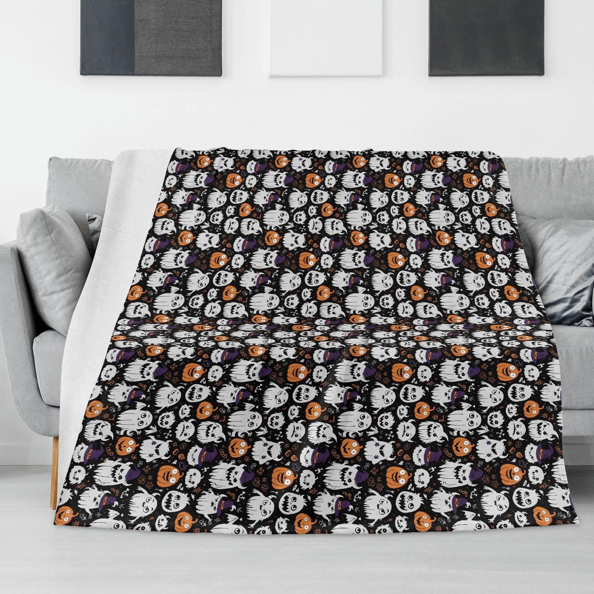 Cute Monster Witch Horizontal Flannel Breathable Blanket 4 Sizes - DeRose Seasonal