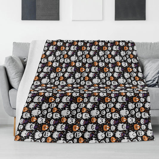 Cute Monster Witch Horizontal Flannel Breathable Blanket 4 Sizes - DeRose Seasonal