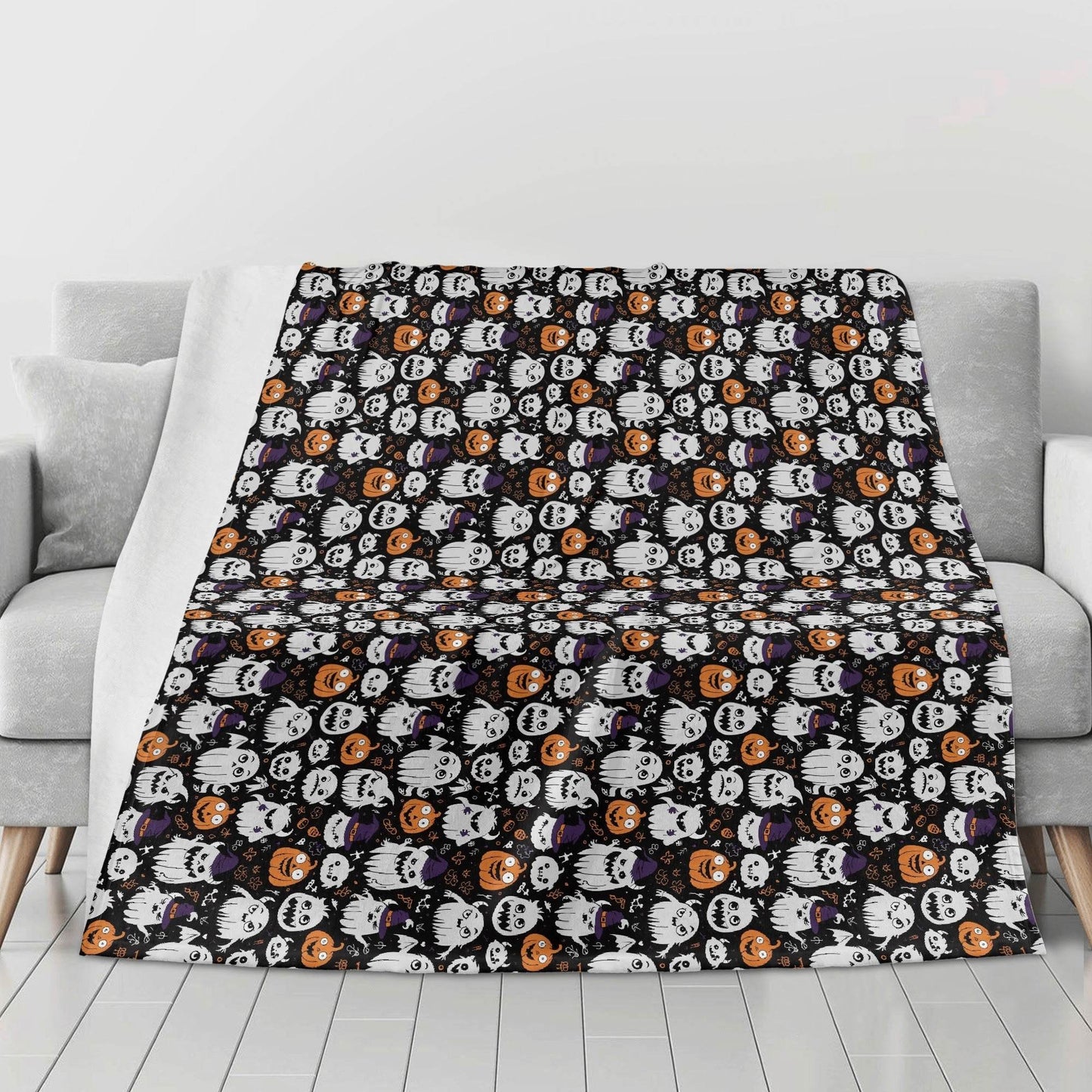 Cute Monster Witch Horizontal Flannel Breathable Blanket 4 Sizes - DeRose Seasonal