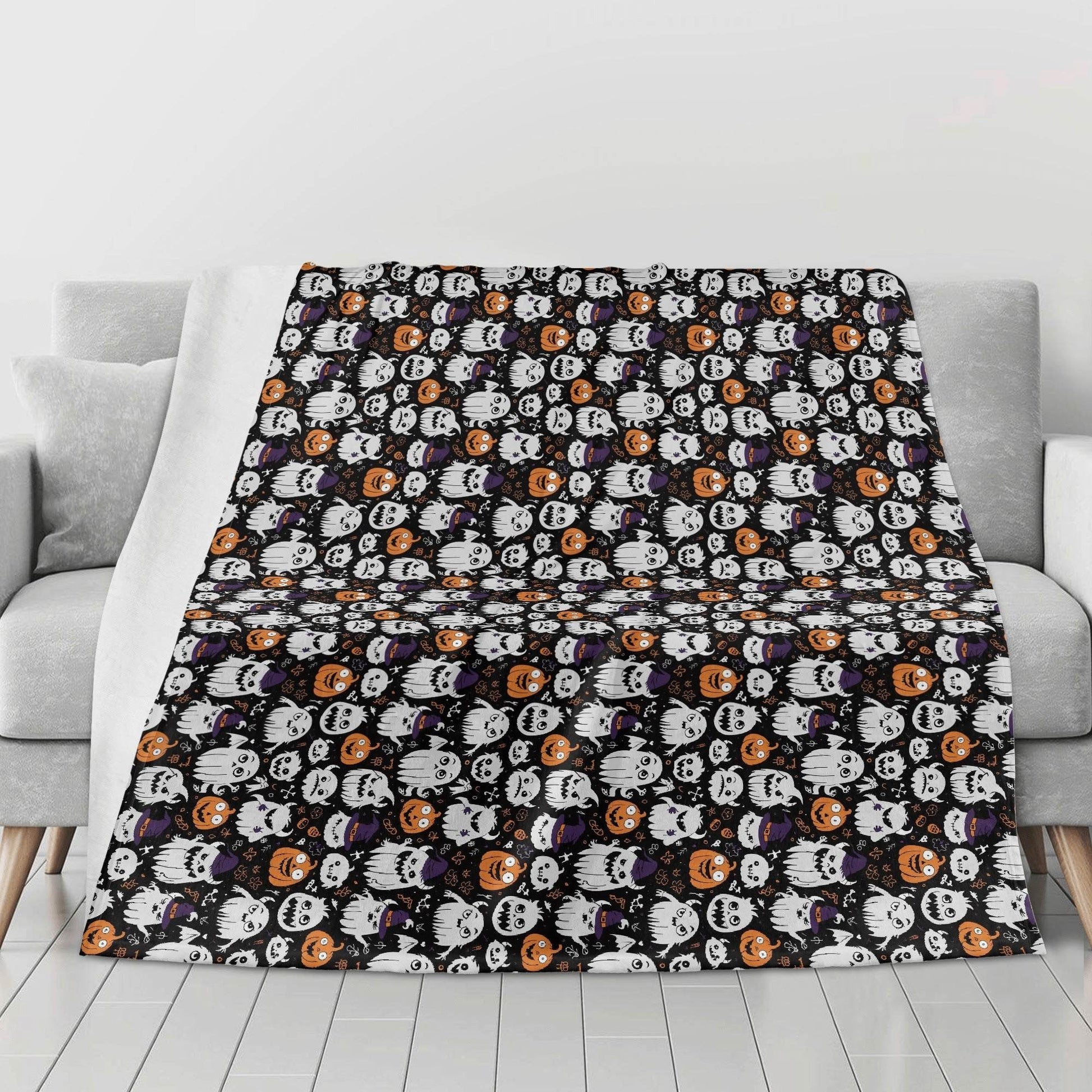 Cute Monster Witch Horizontal Flannel Breathable Blanket 4 Sizes - DeRose Seasonal