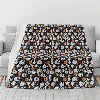 Cute Monster Witch Horizontal Flannel Breathable Blanket 4 Sizes - DeRose Seasonal