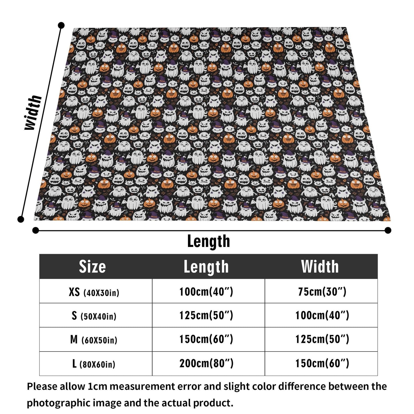Cute Monster Witch Horizontal Flannel Breathable Blanket 4 Sizes - DeRose Seasonal