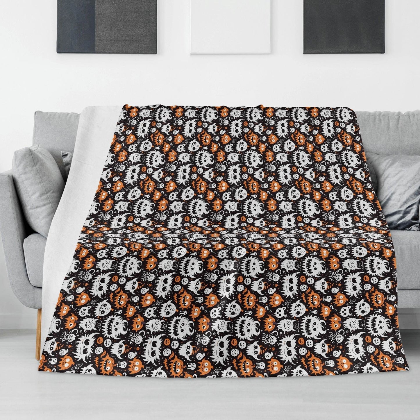 Cute Monsters Horizontal Flannel Breathable Blanket 4 Sizes - DeRose Seasonal