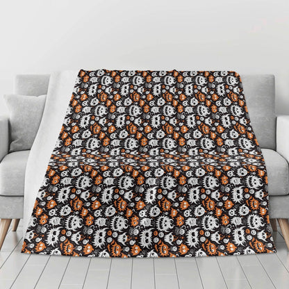 Cute Monsters Horizontal Flannel Breathable Blanket 4 Sizes - DeRose Seasonal