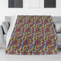 Green and Purple Pumpkin Horizontal Flannel Breathable Blanket 4 Sizes - DeRose Seasonal