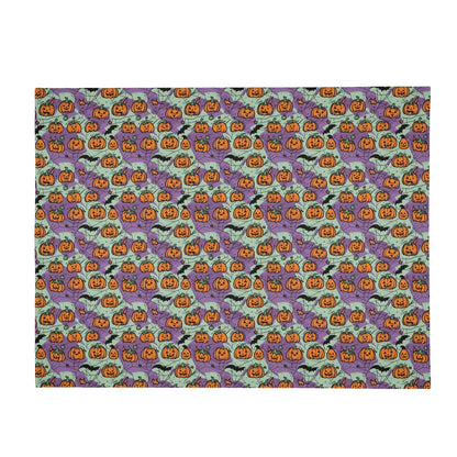 Green and Purple Pumpkin Horizontal Flannel Breathable Blanket 4 Sizes - DeRose Seasonal