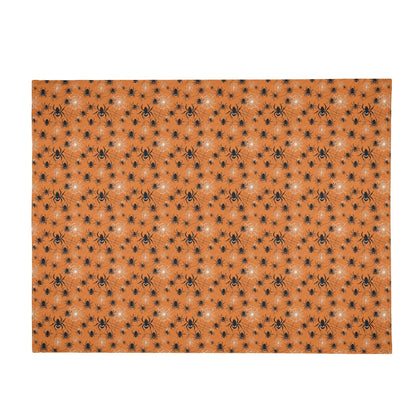 Cute Orange Spiders Horizontal Flannel Breathable Blanket 4 Sizes - DeRose Seasonal