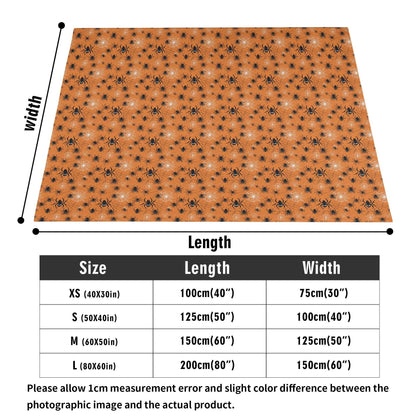 Cute Orange Spiders Horizontal Flannel Breathable Blanket 4 Sizes - DeRose Seasonal