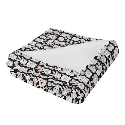 Cute Bunny Horizontal Flannel Breathable Blanket 4 Sizes - DeRose Seasonal
