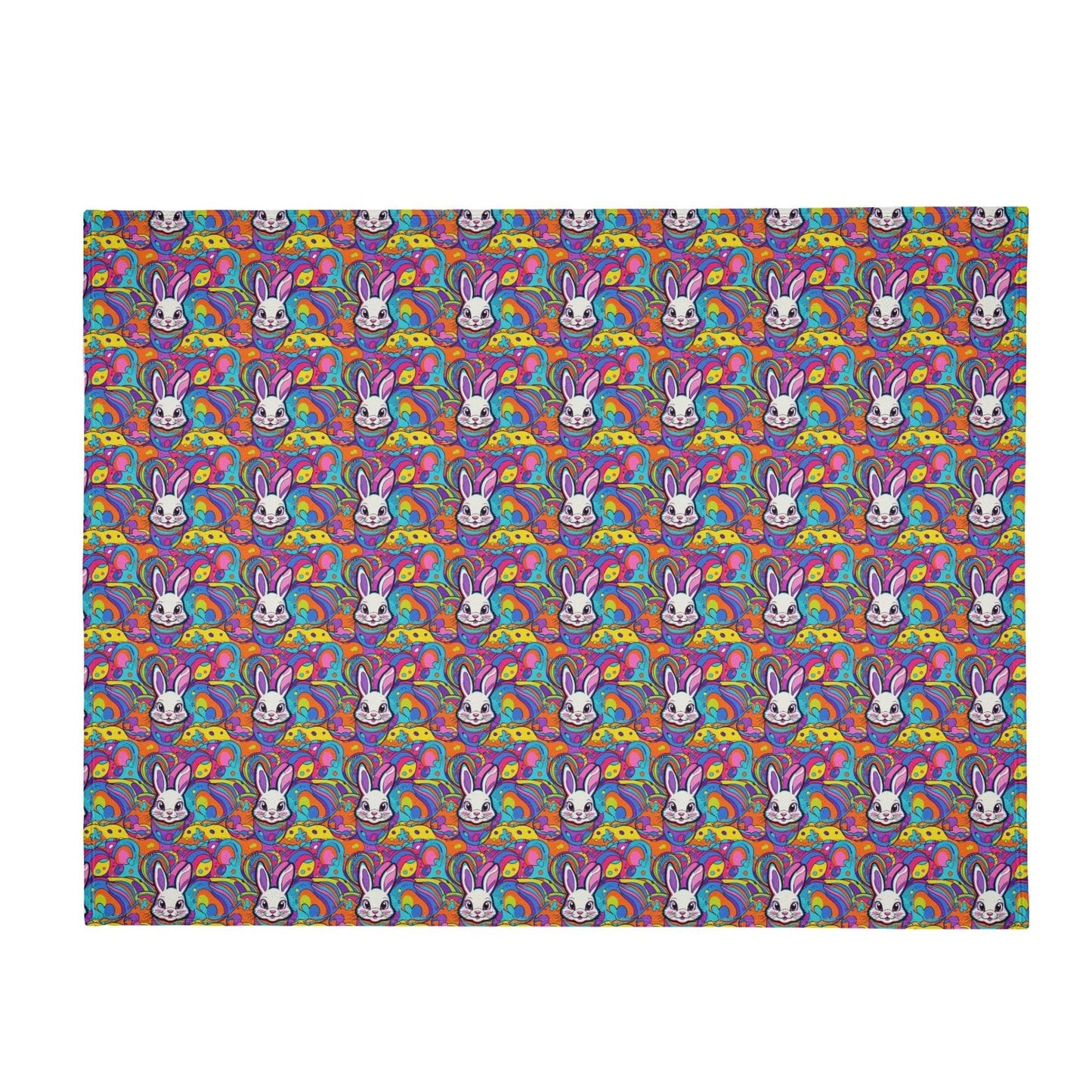 Trippy Bunny Horizontal Flannel Breathable Blanket 4 Sizes - DeRose Seasonal