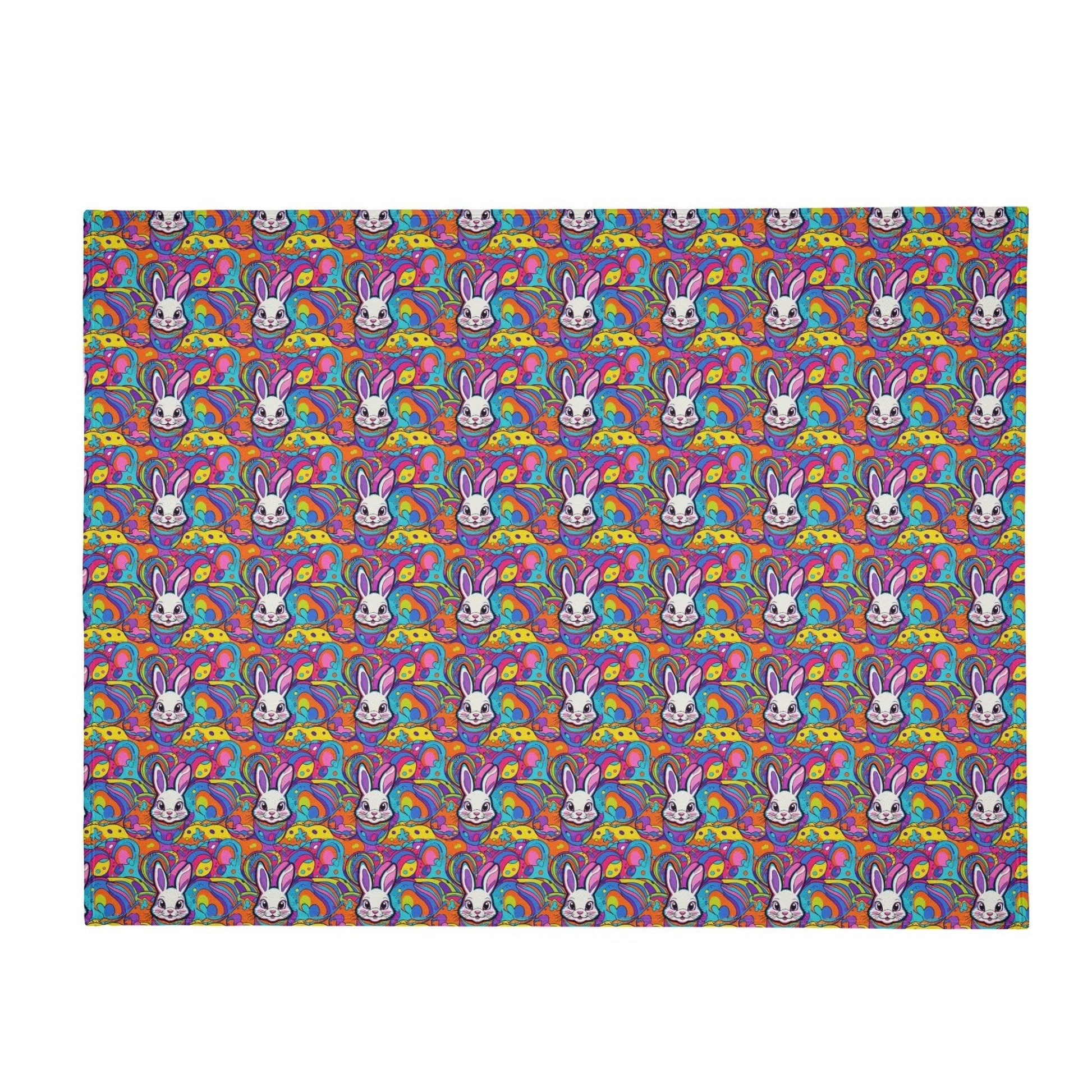 Trippy Bunny Horizontal Flannel Breathable Blanket 4 Sizes - DeRose Seasonal