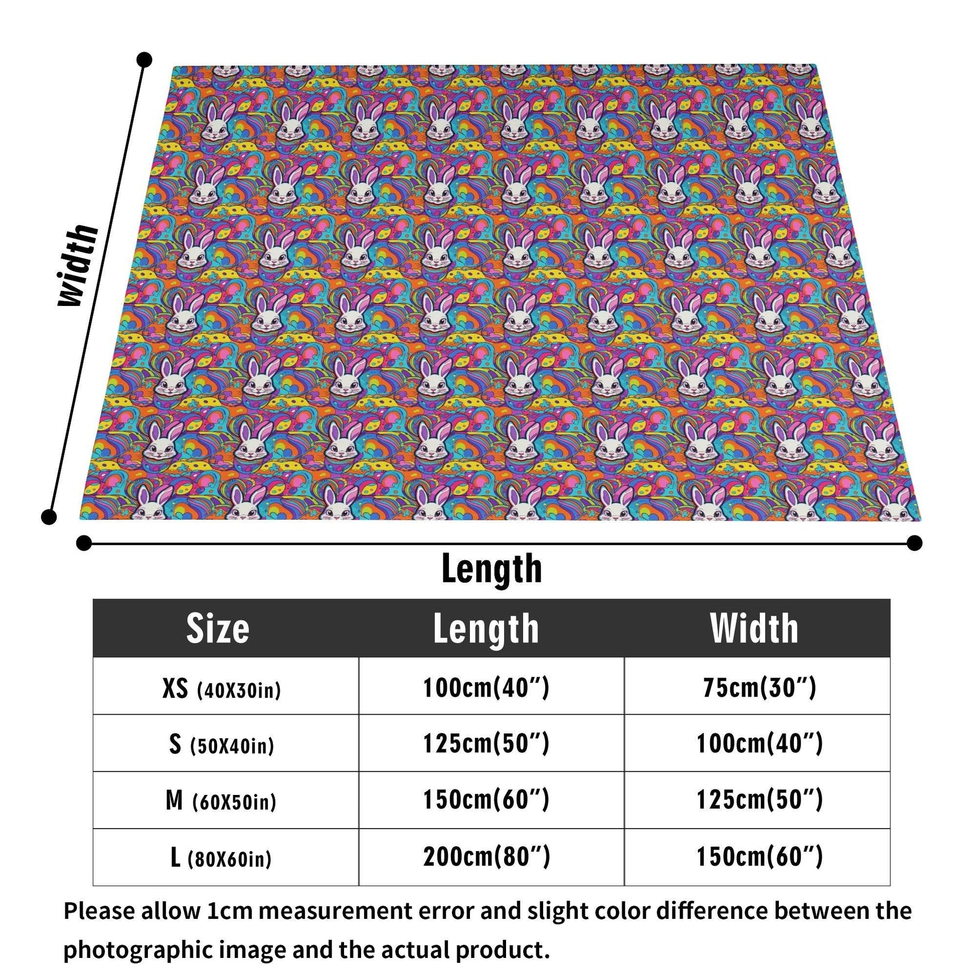 Trippy Bunny Horizontal Flannel Breathable Blanket 4 Sizes - DeRose Seasonal