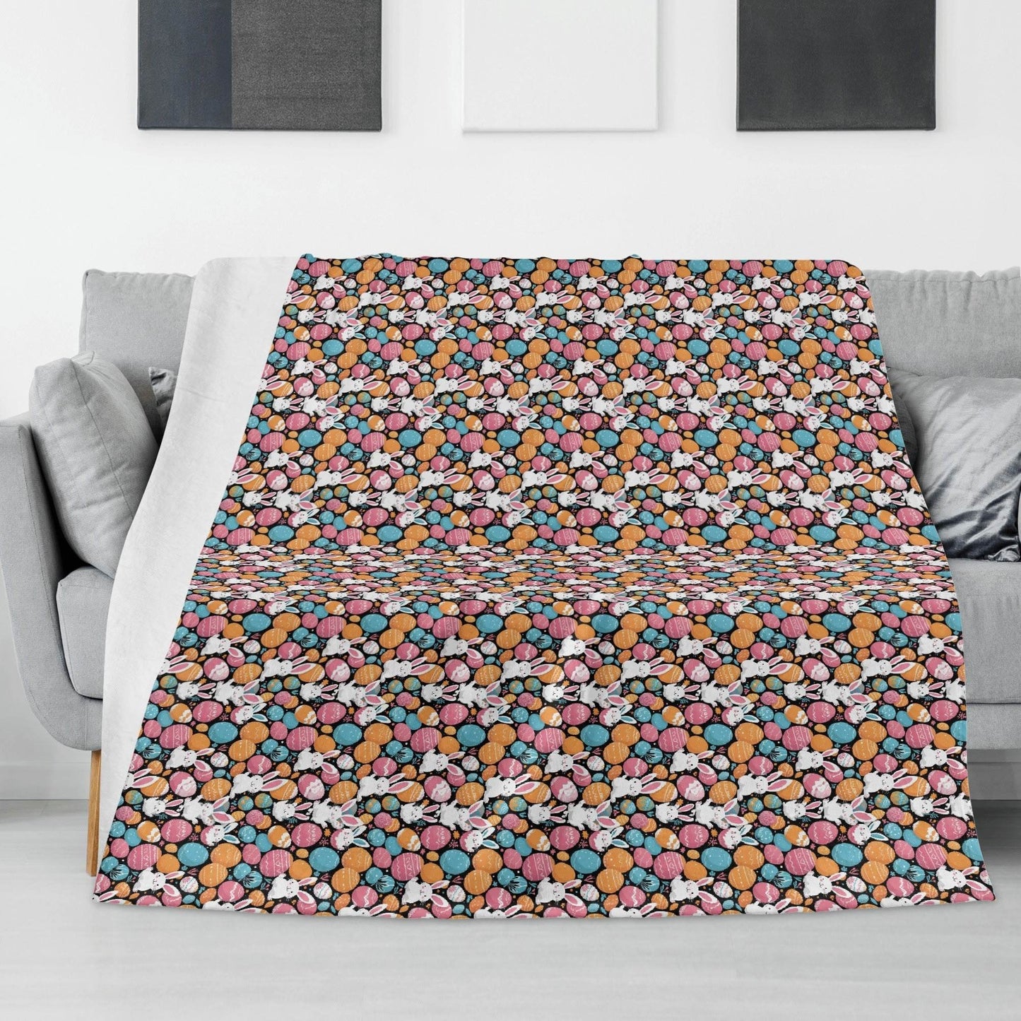 Fun Bunny Horizontal Flannel Breathable Blanket 4 Sizes - DeRose Seasonal