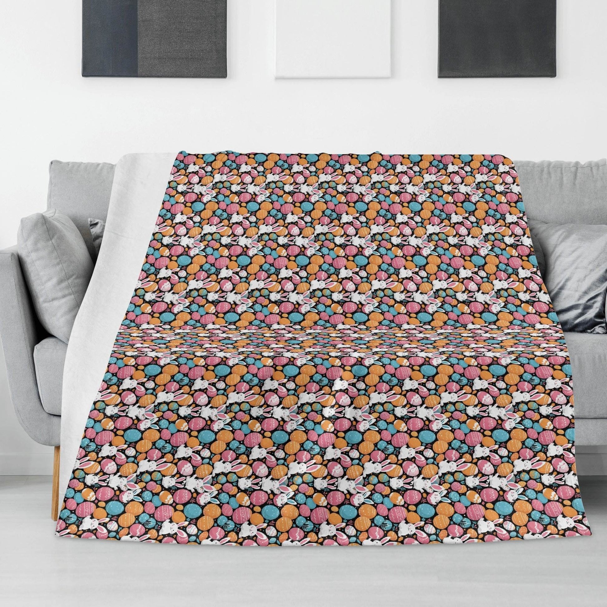 Fun Bunny Horizontal Flannel Breathable Blanket 4 Sizes - DeRose Seasonal
