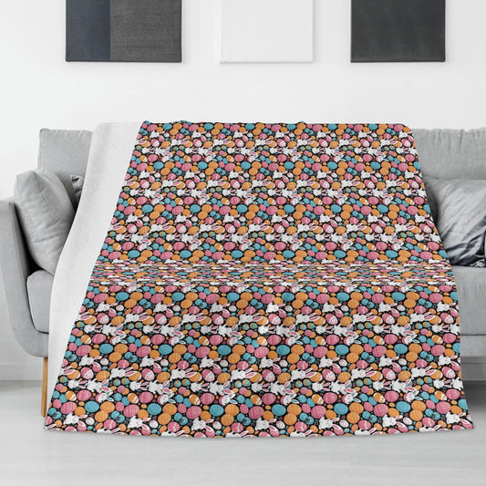 Fun Bunny Horizontal Flannel Breathable Blanket 4 Sizes - DeRose Seasonal