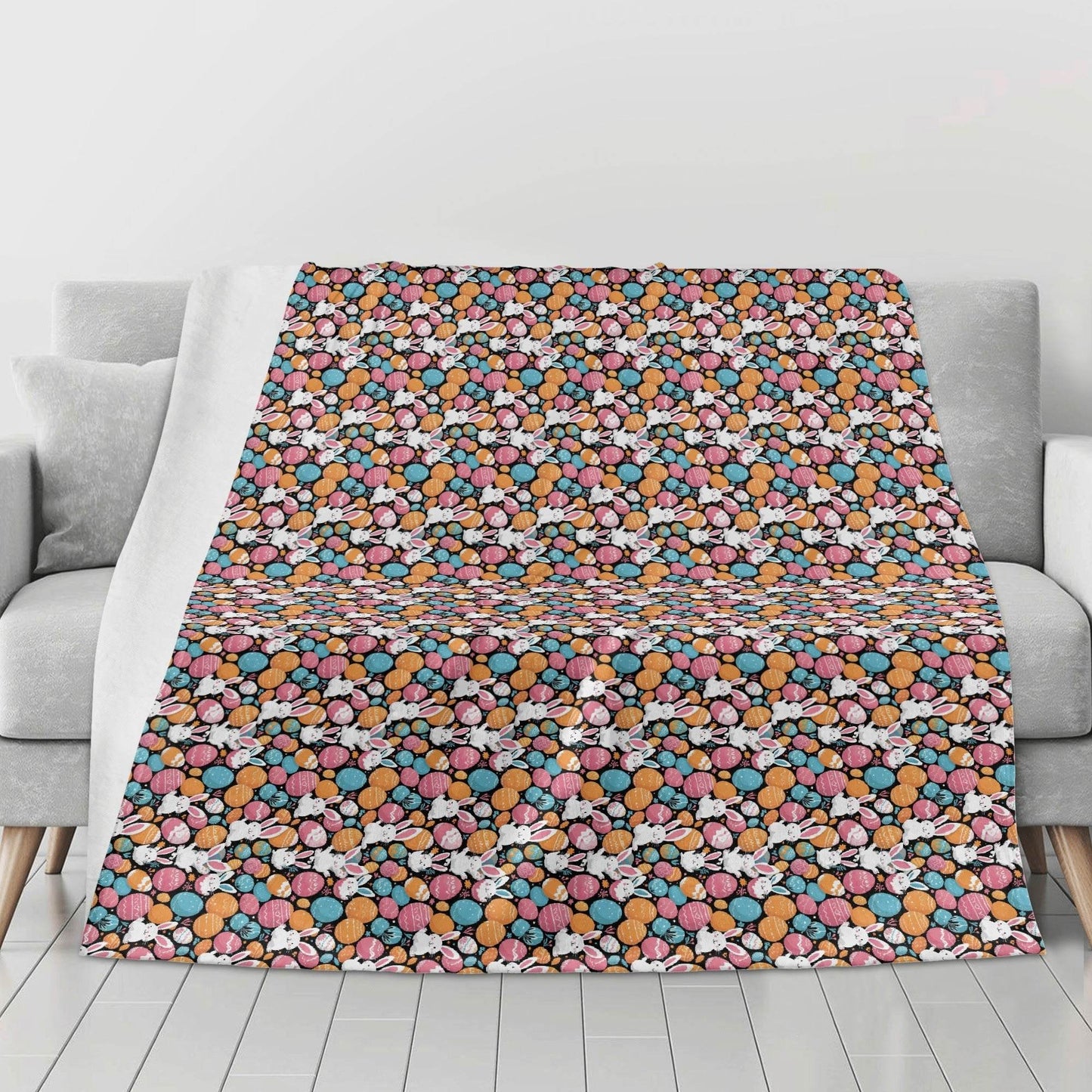 Fun Bunny Horizontal Flannel Breathable Blanket 4 Sizes - DeRose Seasonal
