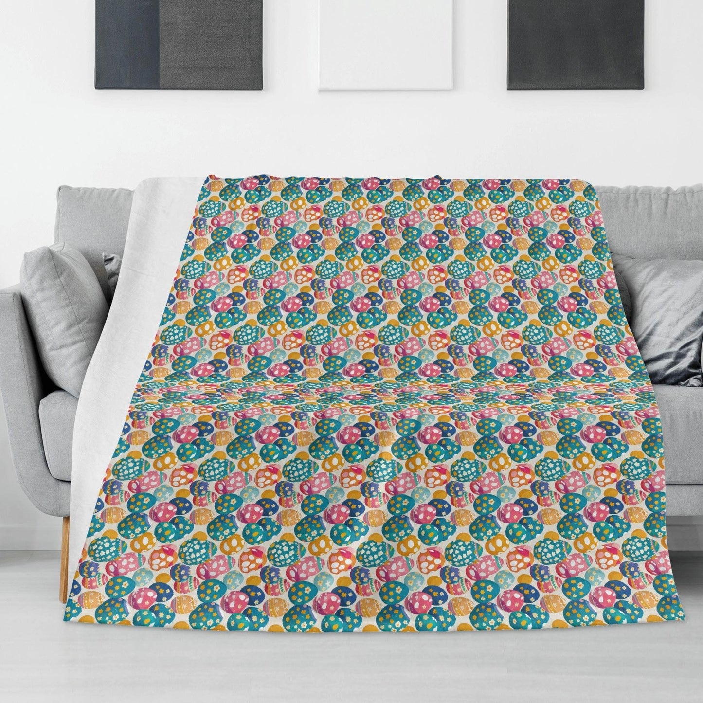 Festive Egg Horizontal Flannel Breathable Blanket 4 Sizes - DeRose Seasonal