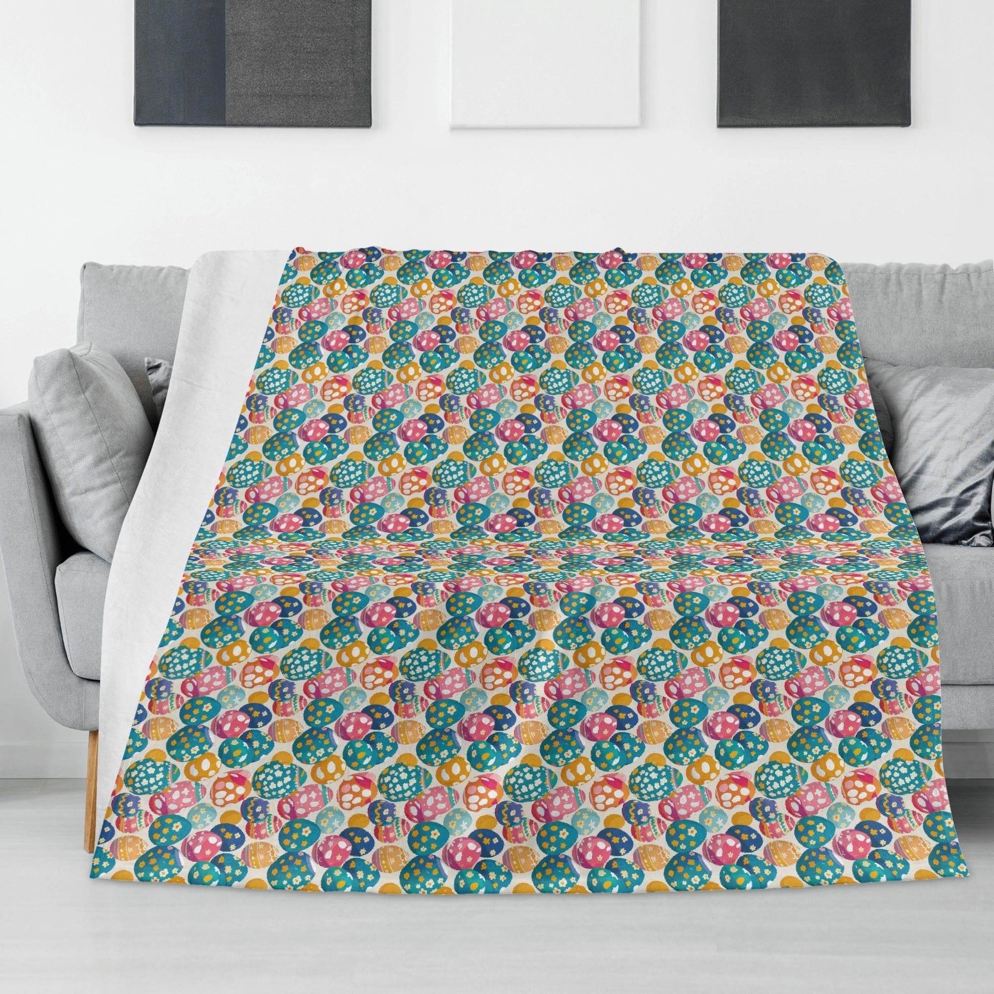 Festive Egg Horizontal Flannel Breathable Blanket 4 Sizes - DeRose Seasonal