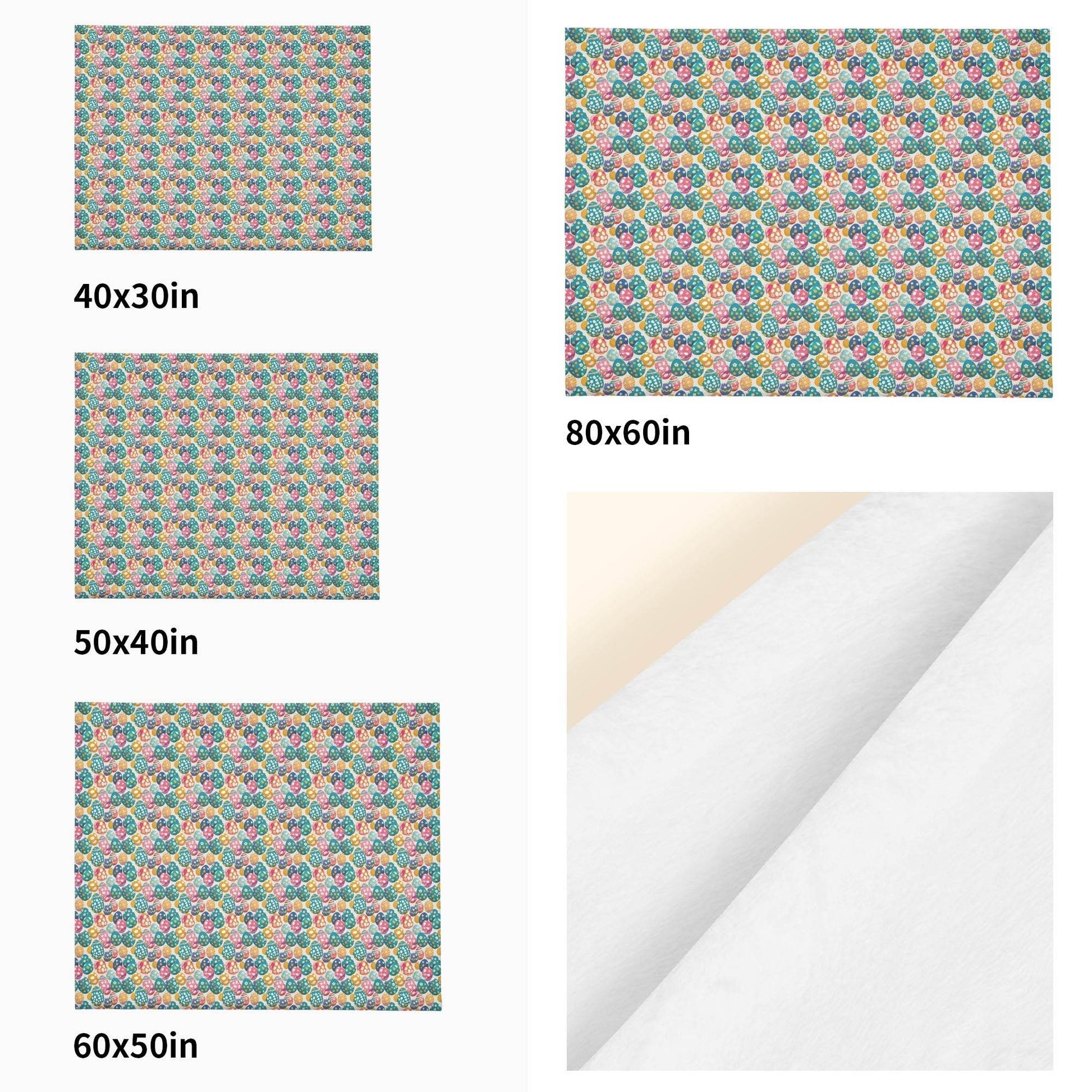 Festive Egg Horizontal Flannel Breathable Blanket 4 Sizes - DeRose Seasonal
