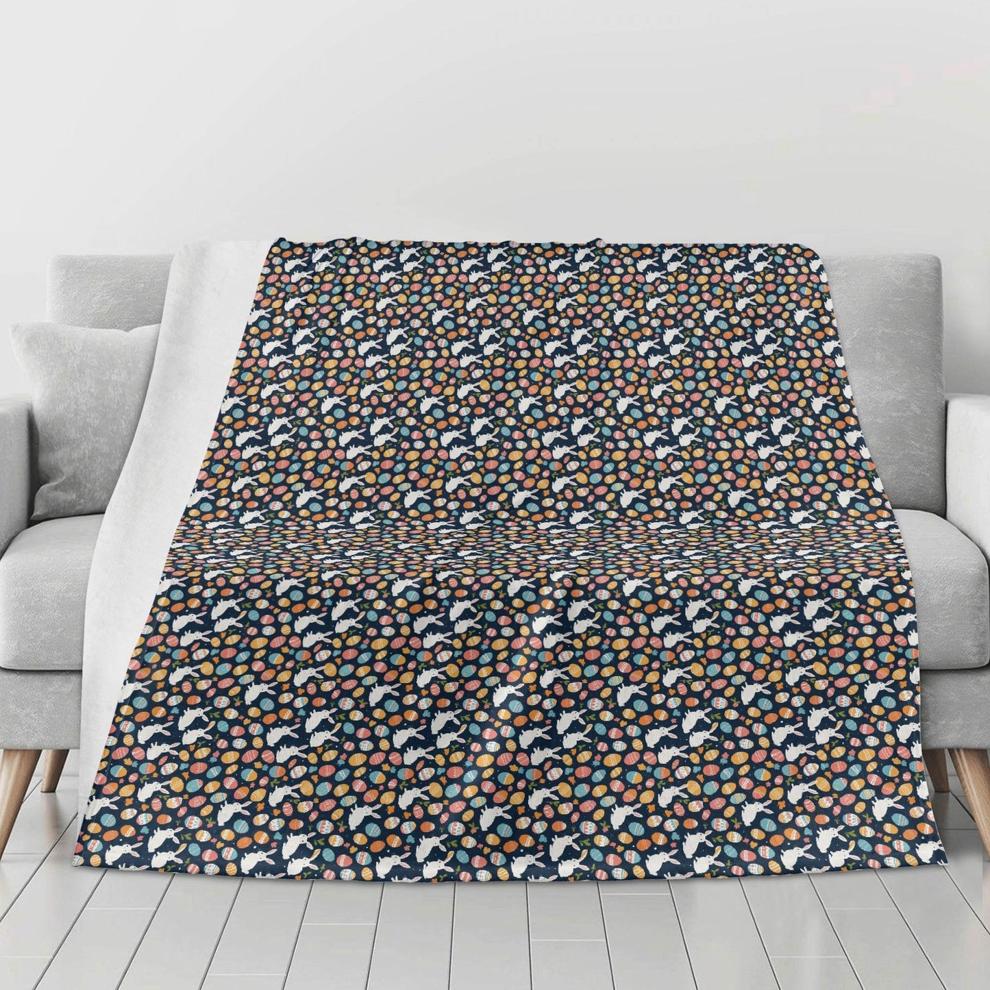 Bunny Eggs Horizontal Flannel Breathable Blanket 4 Sizes - DeRose Seasonal