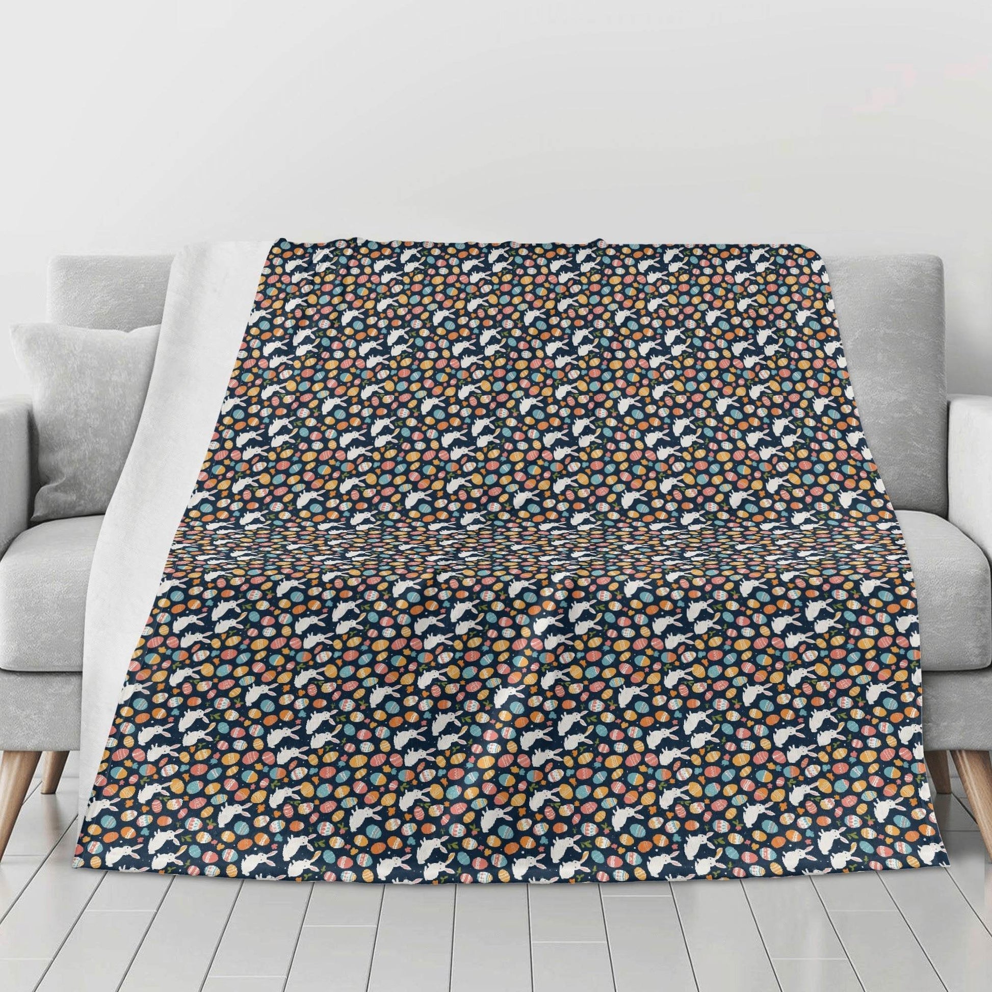 Bunny Eggs Horizontal Flannel Breathable Blanket 4 Sizes - DeRose Seasonal