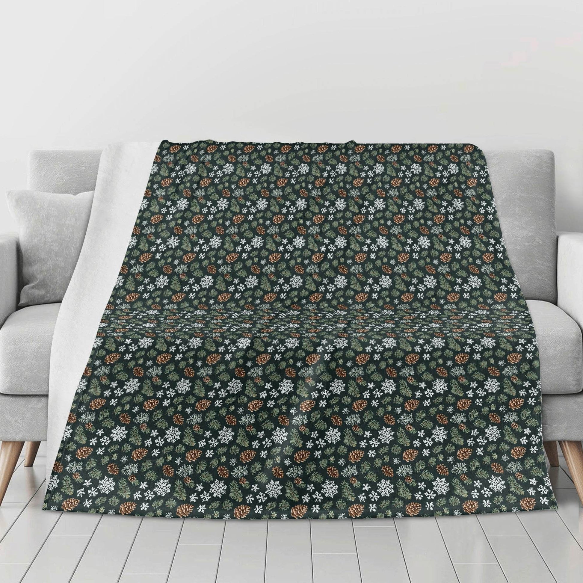Snowflake Pine Horizontal Flannel Breathable Blanket 4 Sizes - DeRose Seasonal
