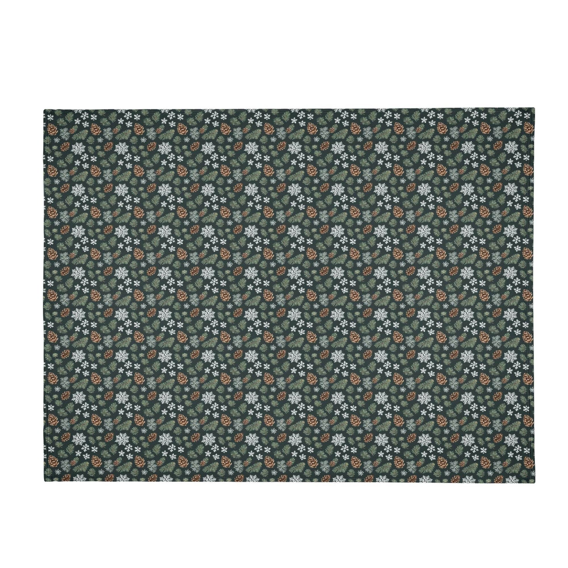 Snowflake Pine Horizontal Flannel Breathable Blanket 4 Sizes - DeRose Seasonal