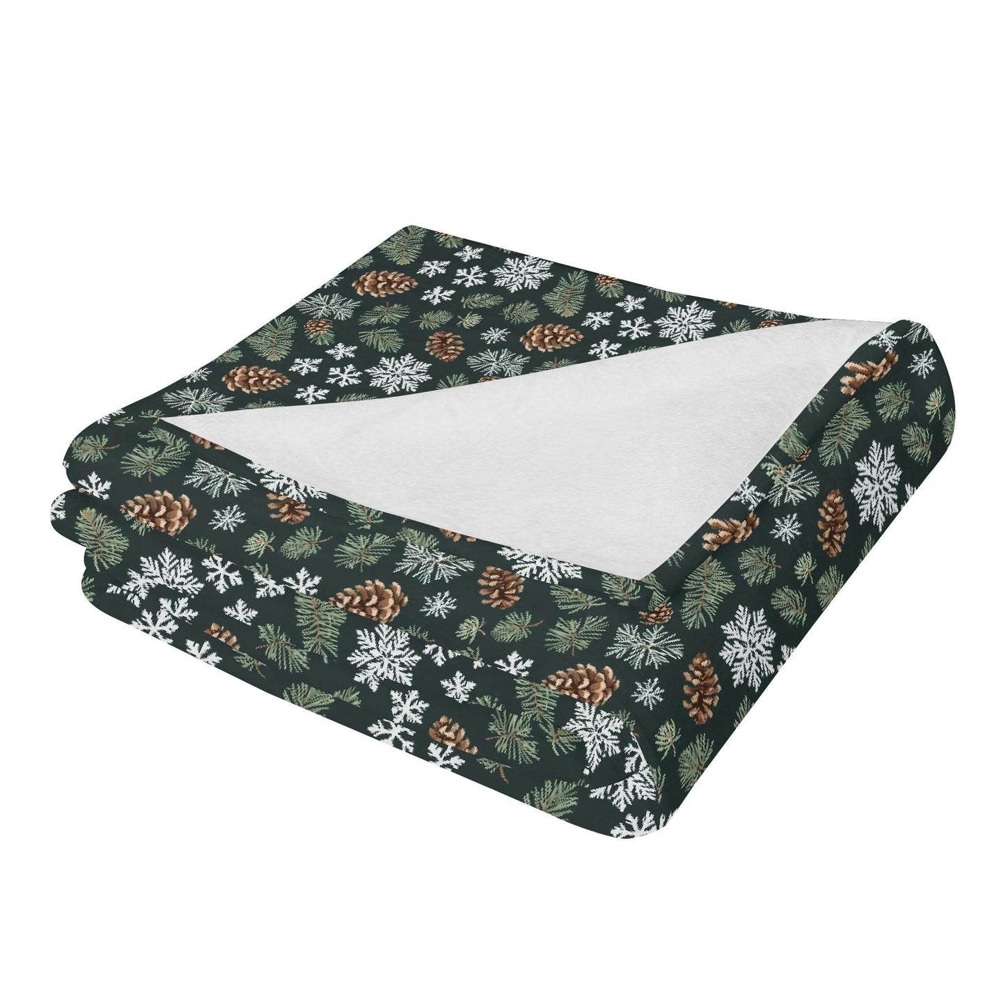 Snowflake Pine Horizontal Flannel Breathable Blanket 4 Sizes - DeRose Seasonal
