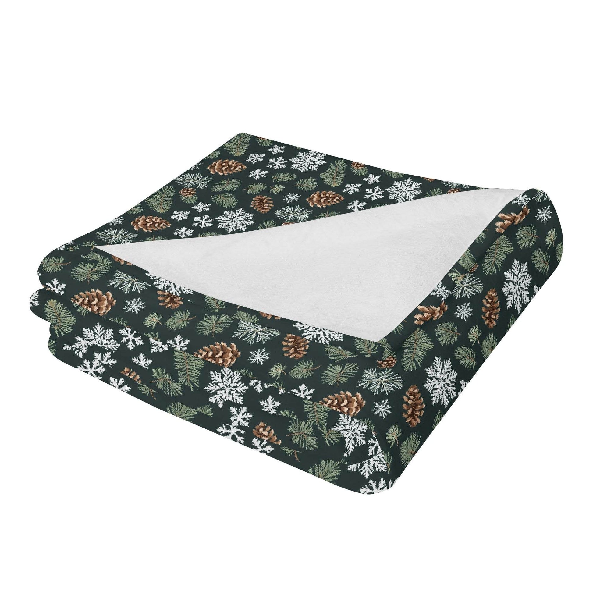 Snowflake Pine Horizontal Flannel Breathable Blanket 4 Sizes - DeRose Seasonal
