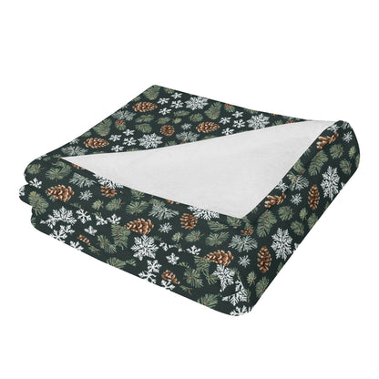 Snowflake Pine Horizontal Flannel Breathable Blanket 4 Sizes - DeRose Seasonal