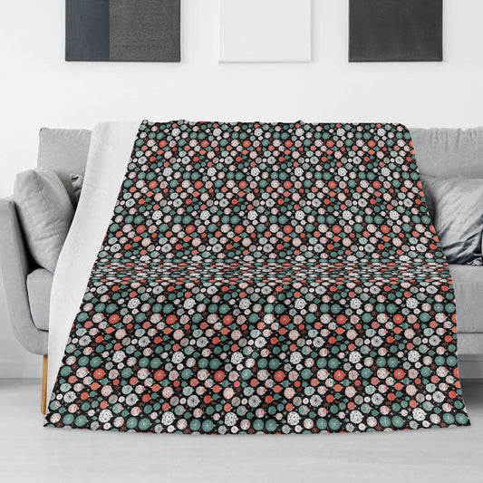 Colorful Ornaments Horizontal Flannel Breathable Blanket 4 Sizes - DeRose Seasonal