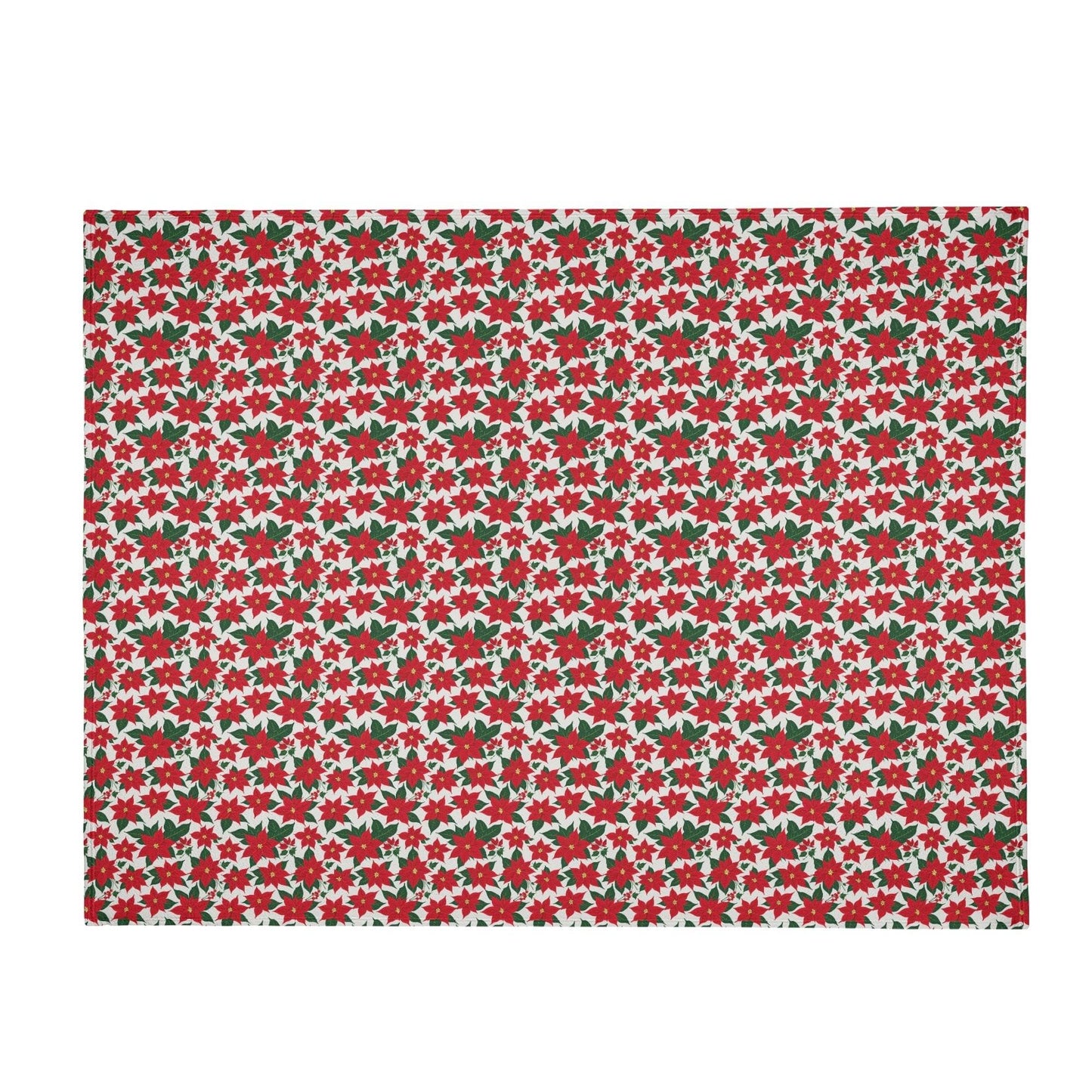 Poinsettia Floral Horizontal Flannel Breathable Blanket 4 Sizes - DeRose Seasonal