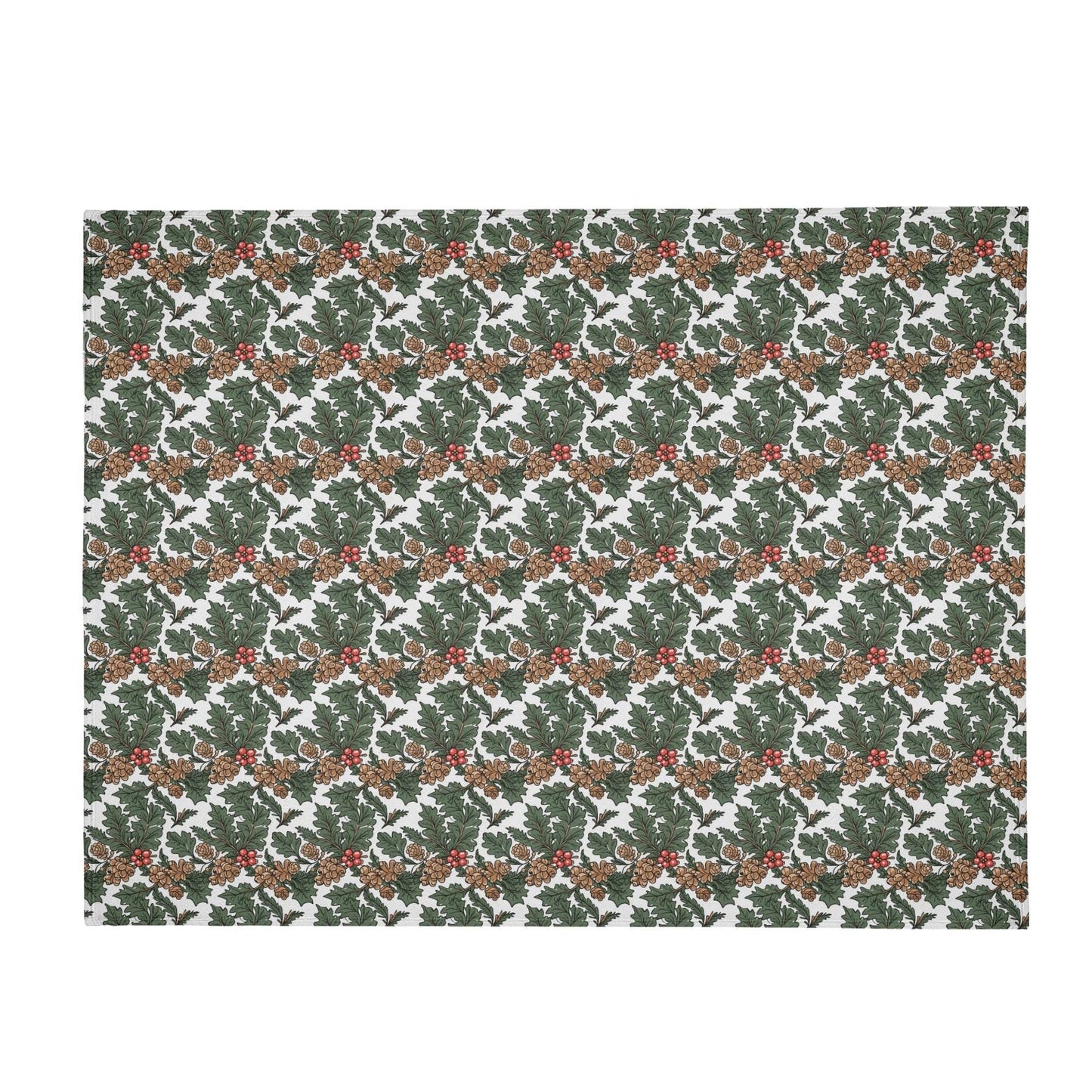Holly Pine Horizontal Flannel Breathable Blanket 4 Sizes - DeRose Seasonal