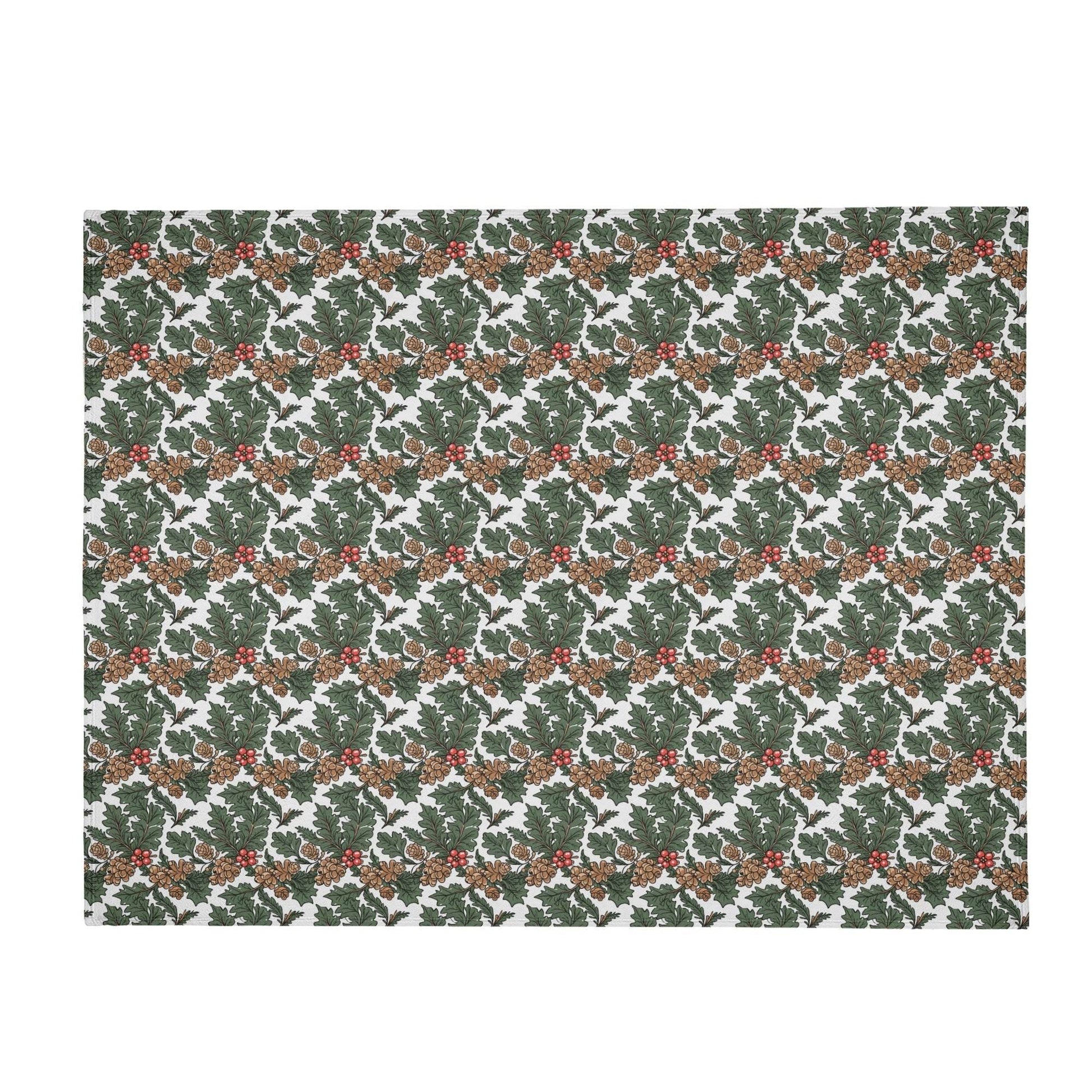 Holly Pine Horizontal Flannel Breathable Blanket 4 Sizes - DeRose Seasonal