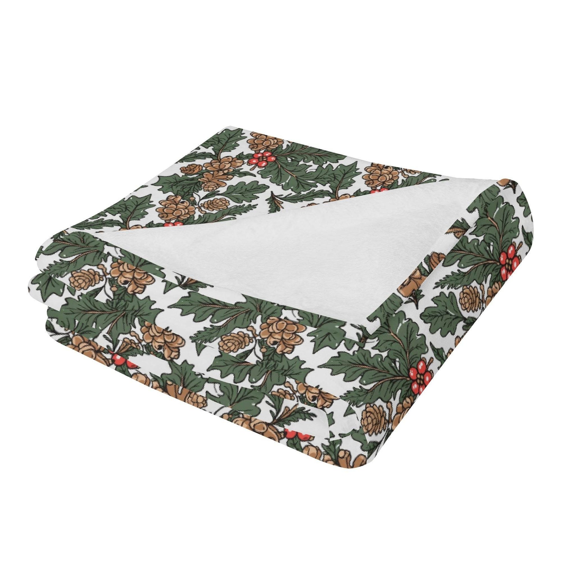 Holly Pine Horizontal Flannel Breathable Blanket 4 Sizes - DeRose Seasonal