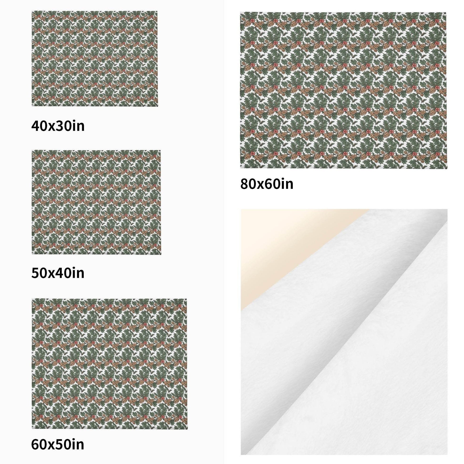 Holly Pine Horizontal Flannel Breathable Blanket 4 Sizes - DeRose Seasonal