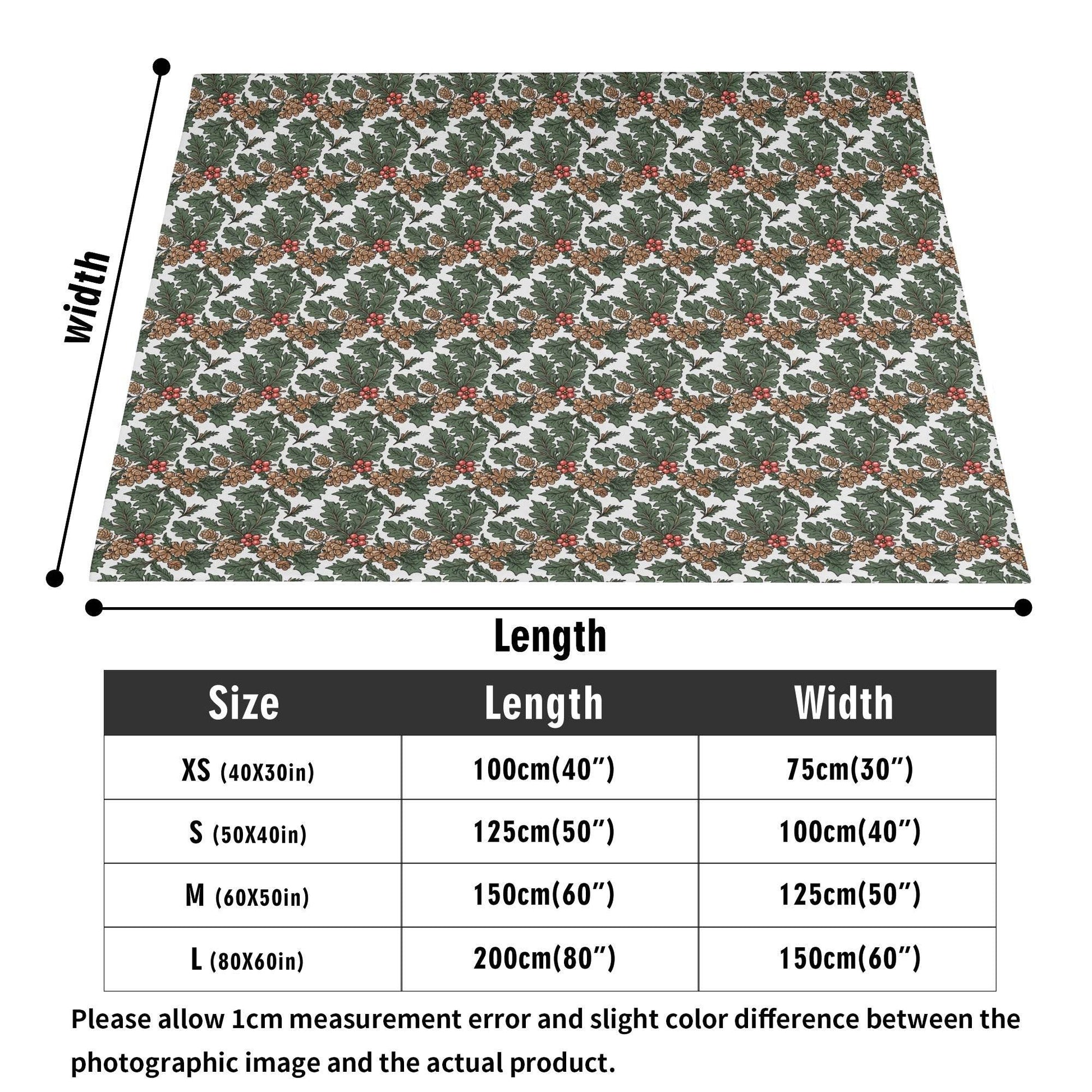 Holly Pine Horizontal Flannel Breathable Blanket 4 Sizes - DeRose Seasonal