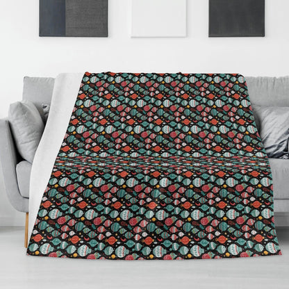 Big Ornaments Horizontal Flannel Breathable Blanket 4 Sizes - DeRose Seasonal