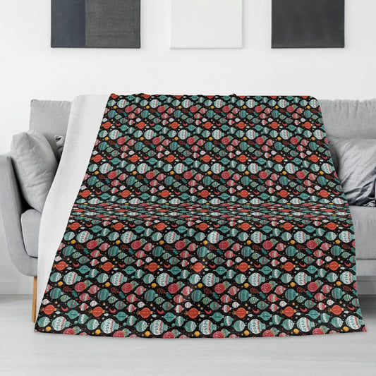 Big Ornaments Horizontal Flannel Breathable Blanket 4 Sizes - DeRose Seasonal