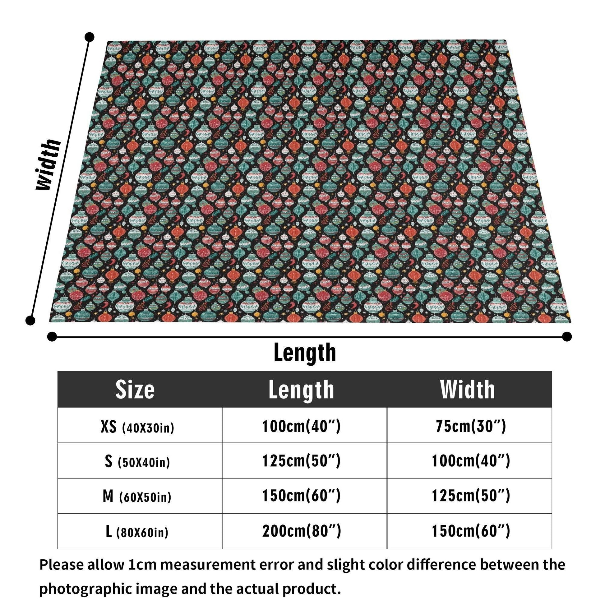 Big Ornaments Horizontal Flannel Breathable Blanket 4 Sizes - DeRose Seasonal