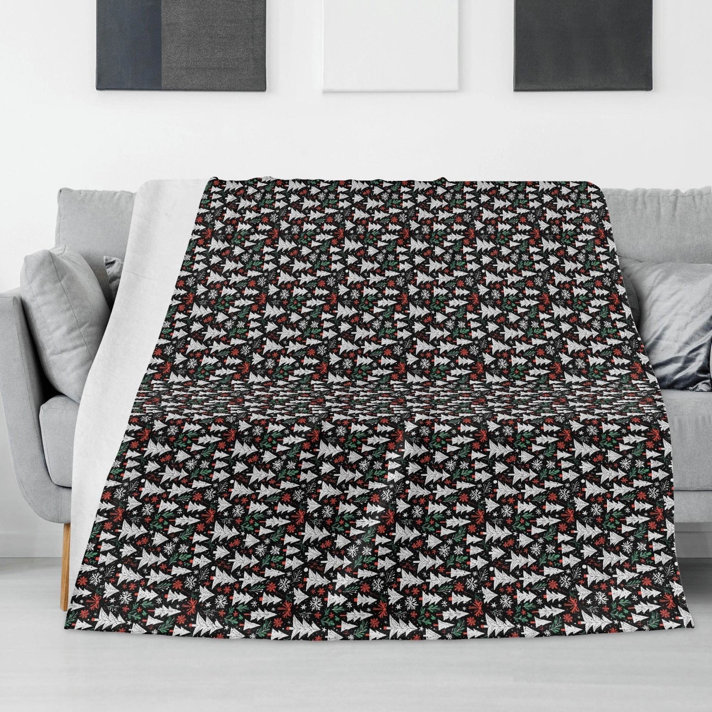 Christmas Trees Horizontal Flannel Breathable Blanket 4 Sizes - DeRose Seasonal