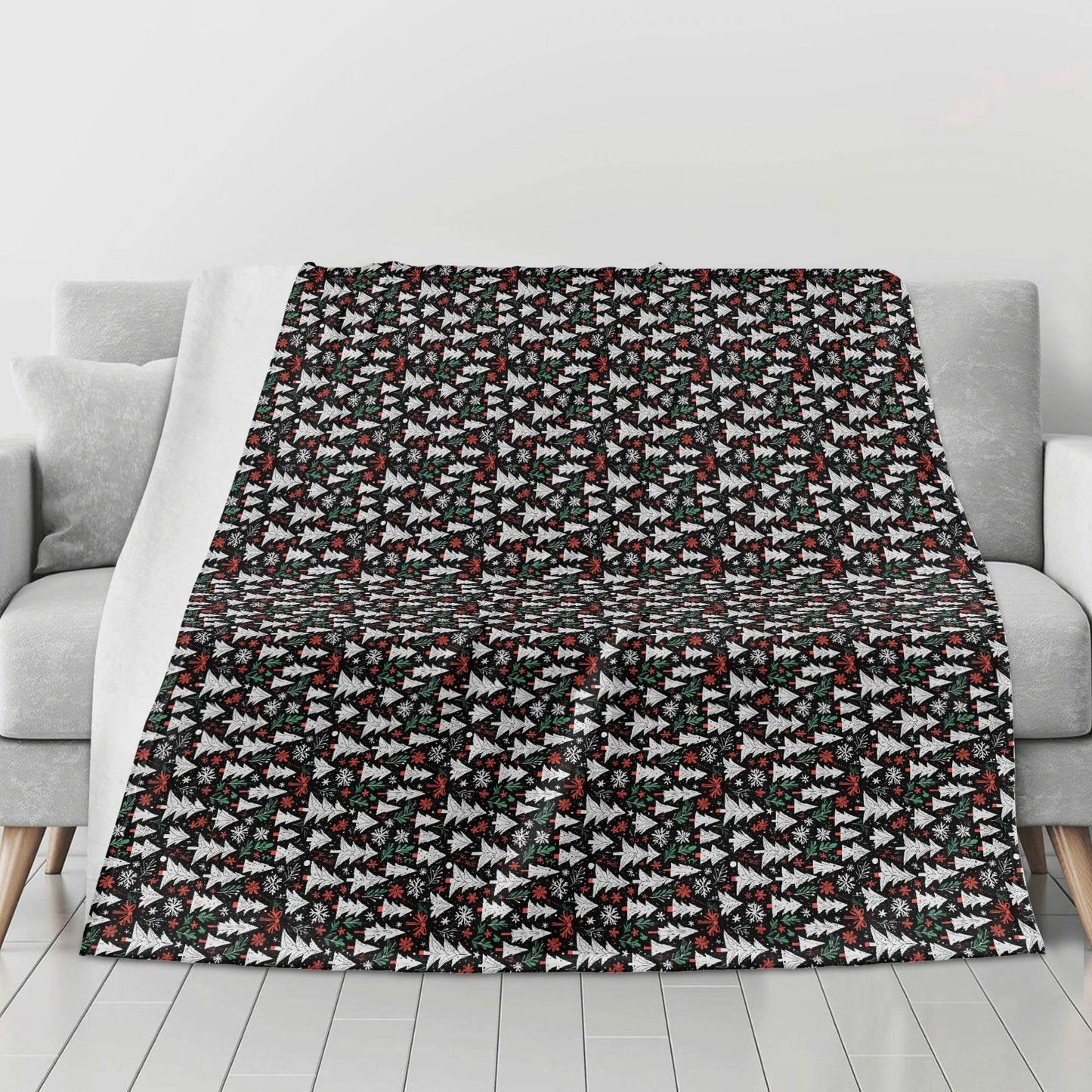 Christmas Trees Horizontal Flannel Breathable Blanket 4 Sizes - DeRose Seasonal