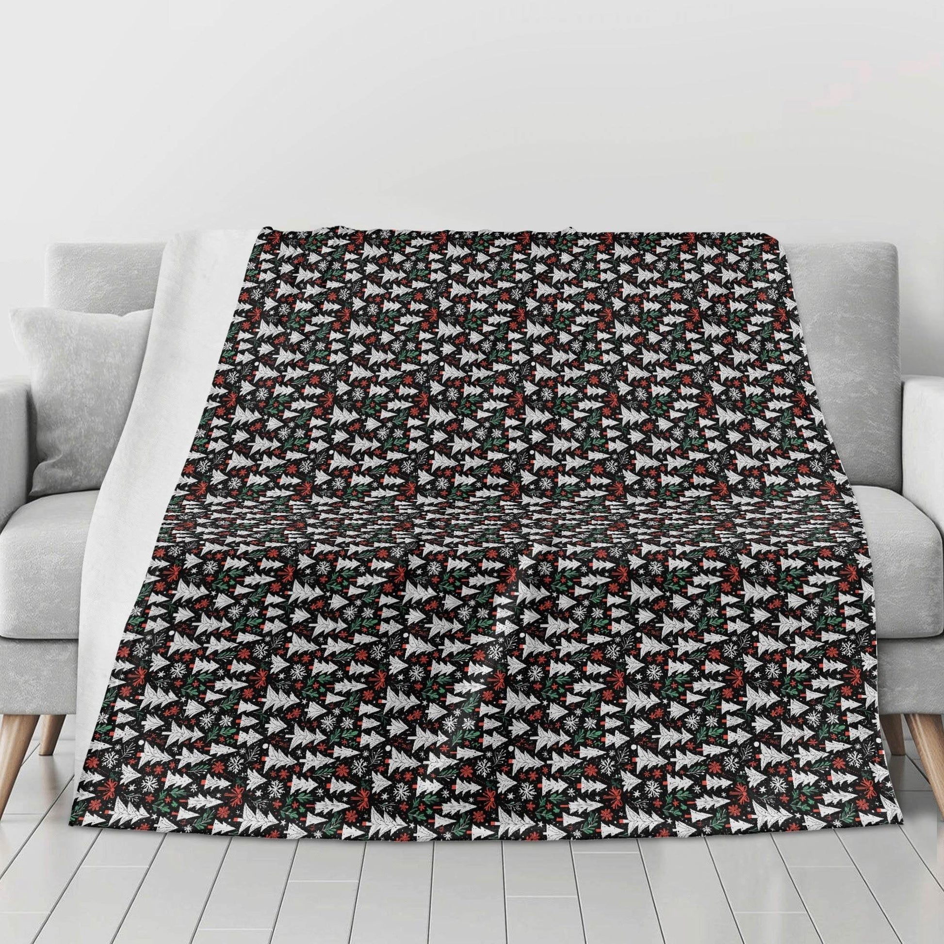 Christmas Trees Horizontal Flannel Breathable Blanket 4 Sizes - DeRose Seasonal