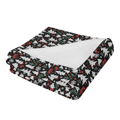 Christmas Trees Horizontal Flannel Breathable Blanket 4 Sizes - DeRose Seasonal